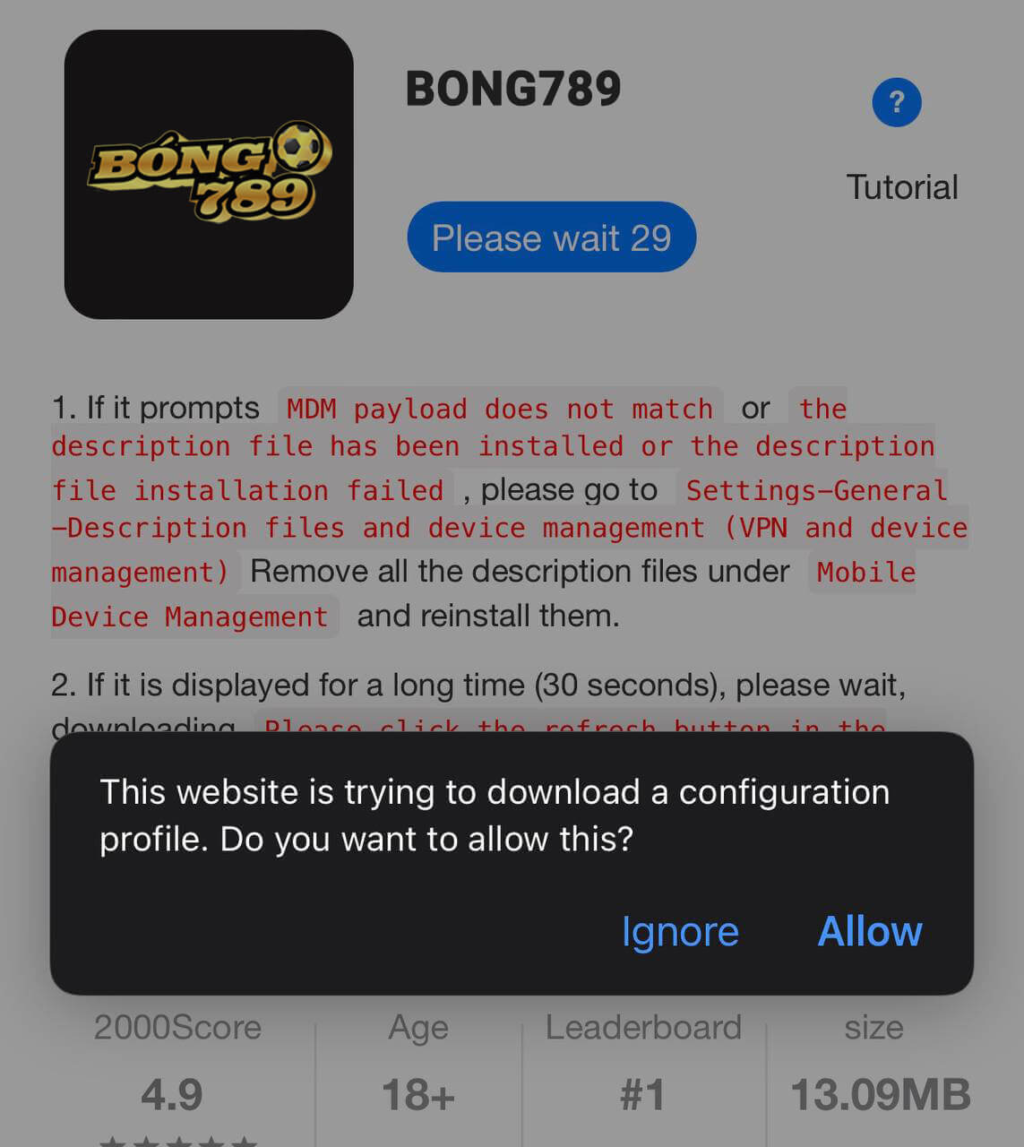 BONG789 IOS Step 4